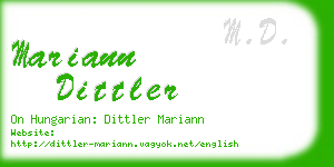 mariann dittler business card